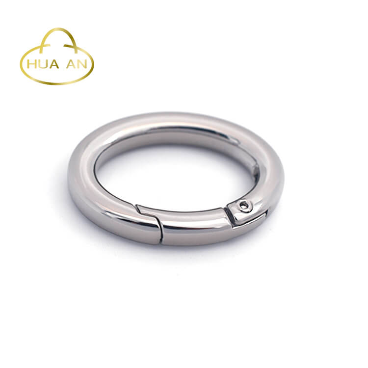 Huaan manufacturer stainless steel spring gate ring for handbags