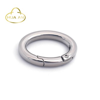 Huaan manufacturer stainless steel spring gate ring for handbags